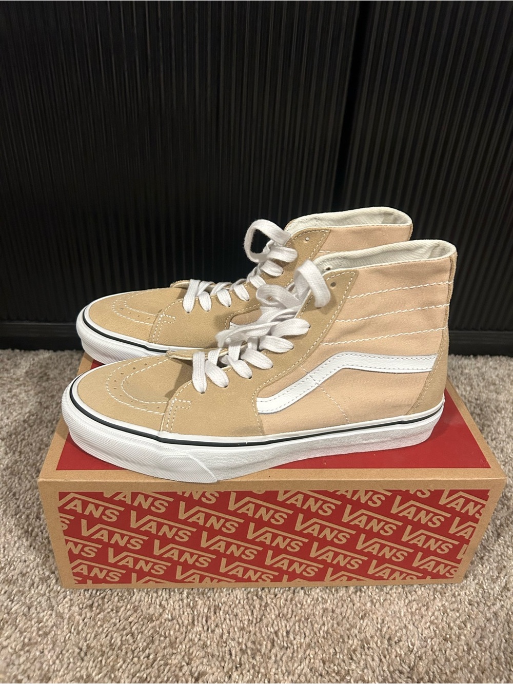 Vans Sk8-Hi Suede High-Top Sneakers in Almond